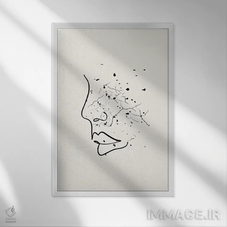 تابلو مینیمال مجموعه چهره خال خالی اثر پیج ترنر - نمای قابدار سفید