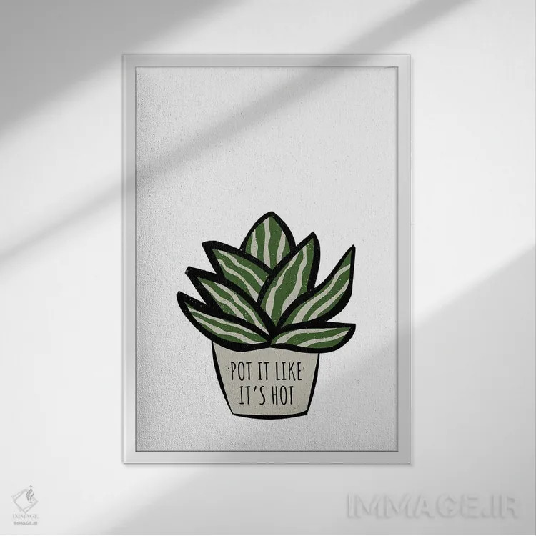 تابلو مینیمال گلدونت رو مثل داغ ها بکار! اثر پیج ترنر - نمای قابدار سفید