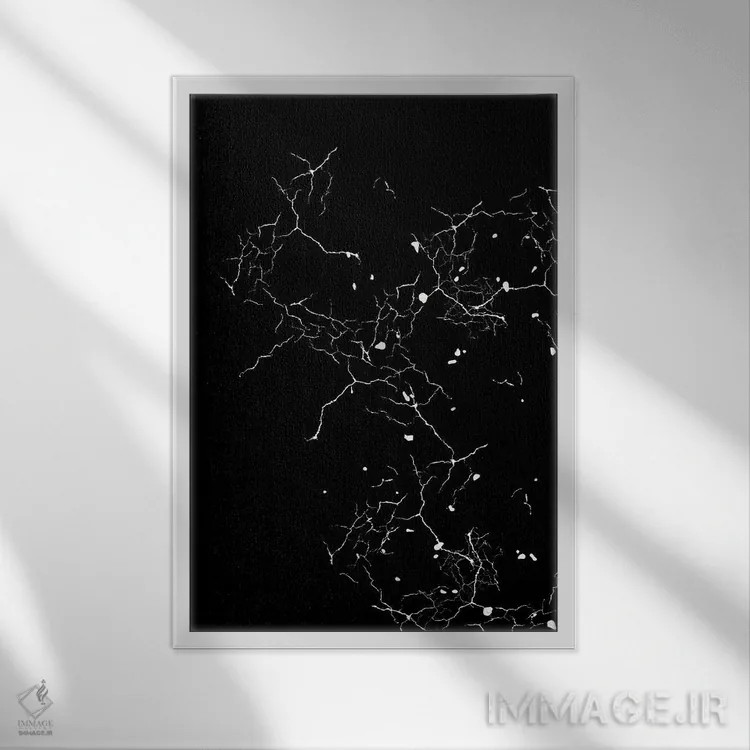 تابلو مدرن آسمان مرمری اثر پیج ترنر - نمای قابدار سفید