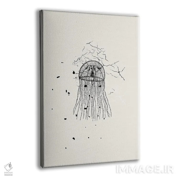 تابلو مدرن عروس دریایی مرمری اثر پیج ترنر - نمای پرسپکتیو محصول