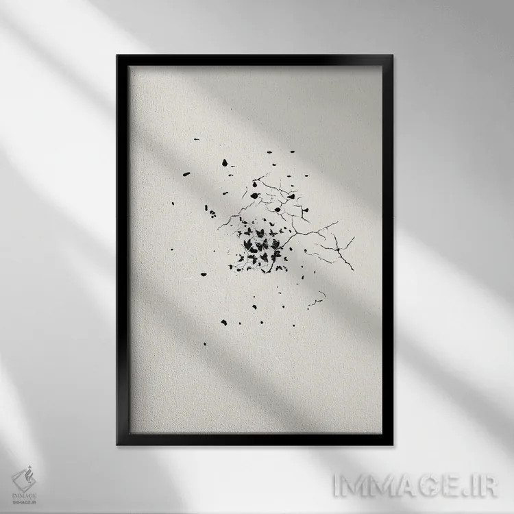 تابلو مدرن پروانه های تازه متولد شده اثر پیج ترنر - نمای قابدار مشکی