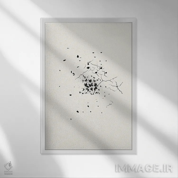 تابلو مدرن پروانه های تازه متولد شده اثر پیج ترنر - نمای قابدار سفید