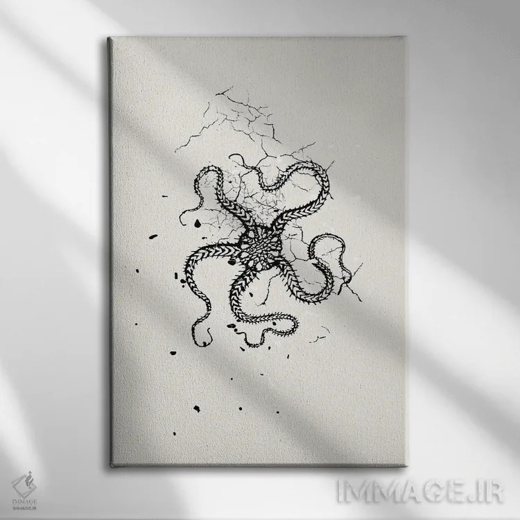 تابلو مدرن جوهر ماهی مرکب اثر پیج ترنر - نمای روبهرو روی دیوار