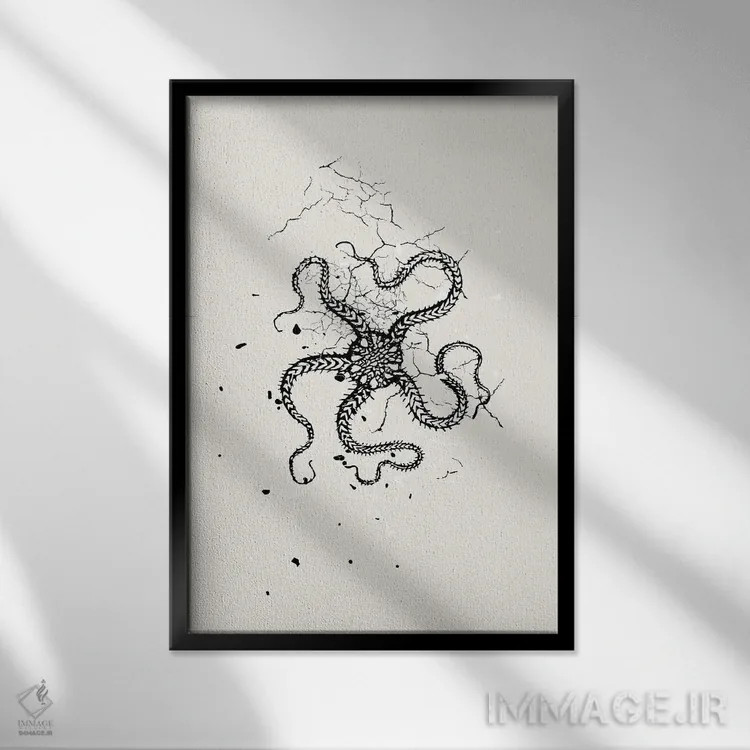 تابلو مدرن جوهر ماهی مرکب اثر پیج ترنر - نمای قابدار مشکی