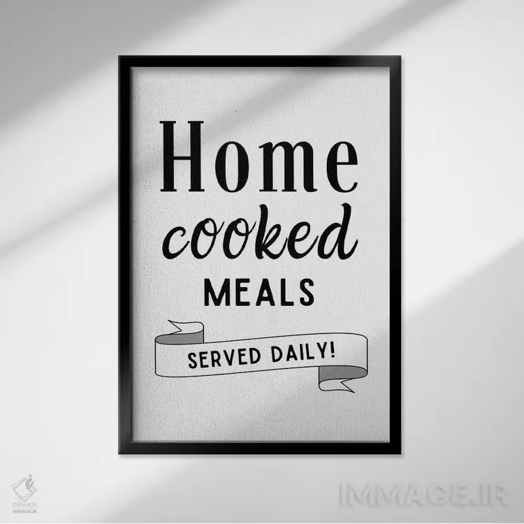 تابلو دکوراتیو غذاهای خانگی هر روز سرو می شوند اثر پیج ترنر - نمای قابدار مشکی