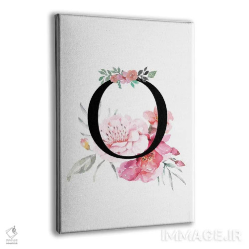 تابلو دکوراتیو حرف O با گل های آبرنگی اثر پیج ترنر - نمای پرسپکتیو محصول