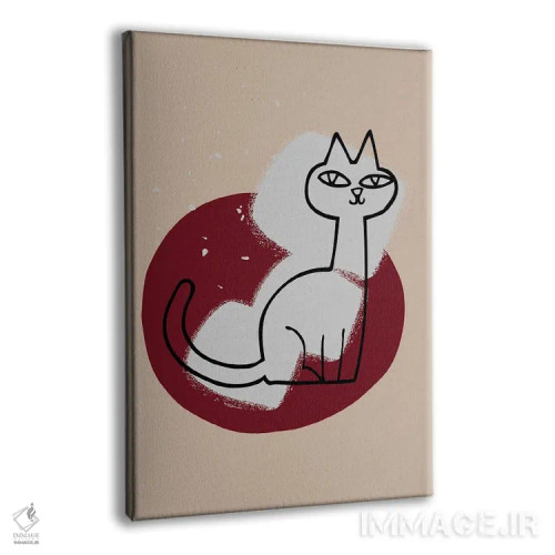 تابلو مینیمال گربه روی زیرانداز اثر پیج ترنر - نمای پرسپکتیو محصول