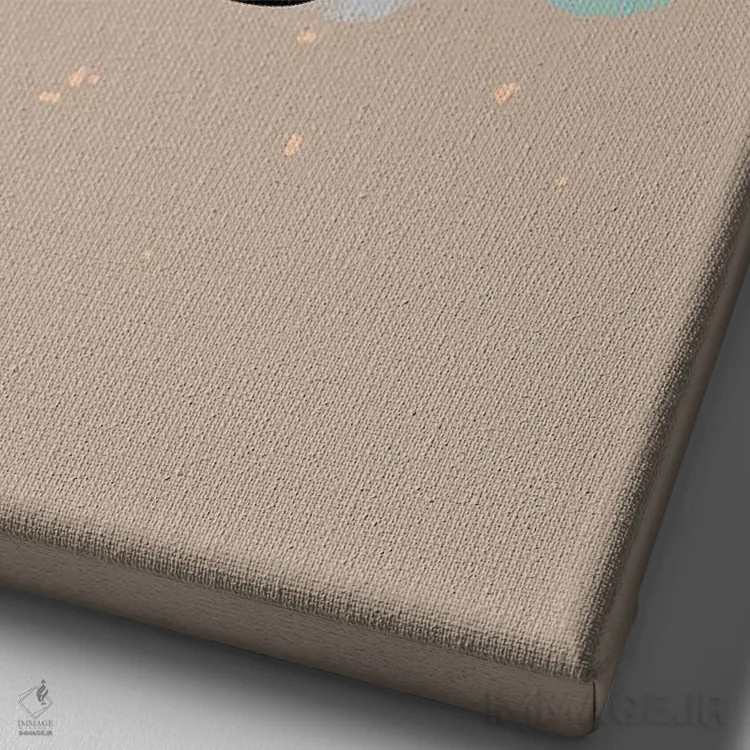 تابلو مینیمال دختر ذن اثر پیج ترنر - نمای نزدیک بافت بوم