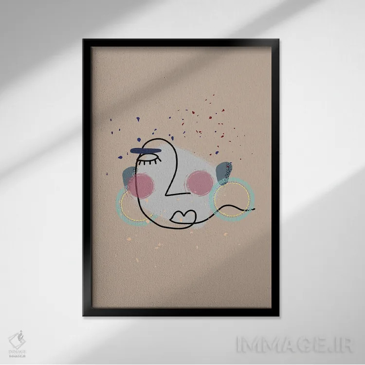 تابلو مینیمال دختر ذن اثر پیج ترنر - نمای قابدار مشکی