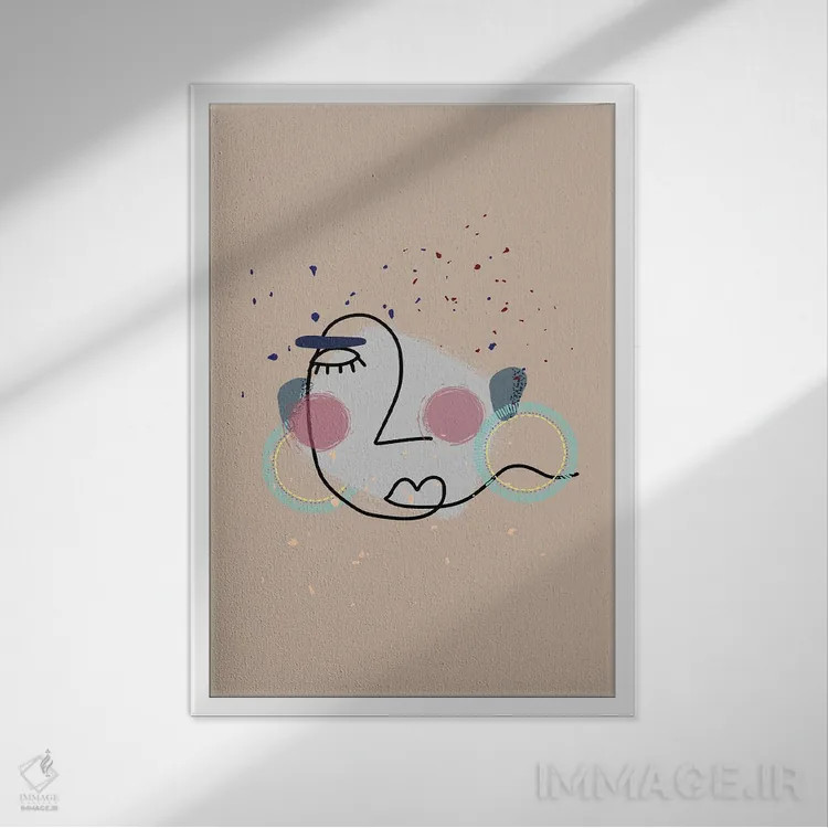 تابلو مینیمال دختر ذن اثر پیج ترنر - نمای قابدار سفید