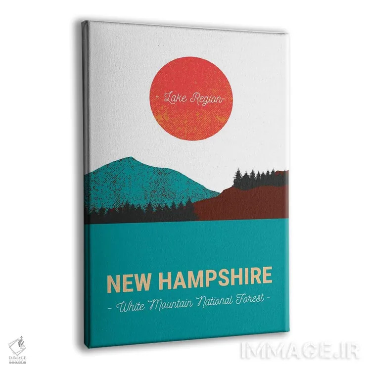 تابلو دکوراتیو سفر قدیمی به دریاچه و جنگل نیوهمپشایر اثر پیج ترنر - نمای پرسپکتیو محصول