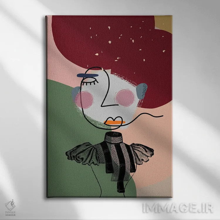 تابلو مینیمال اثر دوشس - نقاشی خطی مدرن و قدیمی انتزاعی - نمای روبهرو روی دیوار