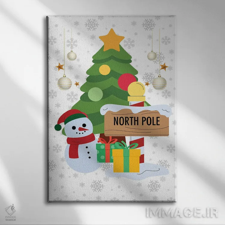تابلوی دیواری کریسمس قطب شمال اثر پیج ترنر - نمای روبهرو روی دیوار