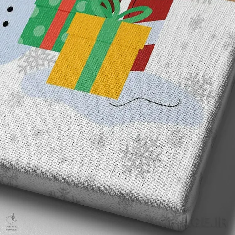 تابلوی دیواری کریسمس قطب شمال اثر پیج ترنر - نمای نزدیک بافت بوم