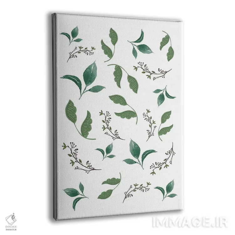 تابلو مینیمال طرح برگ های جنگلی و گیاهی اثر پیج ترنر - نمای پرسپکتیو محصول
