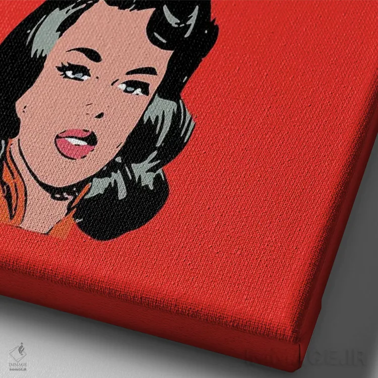 تابلو دکوراتیو برایم کمیک ابرقهرمانی قرمز بفرست اثر پیج ترنر - نمای نزدیک بافت بوم