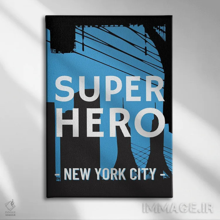 تابلو دکوراتیو کمیک ابرقهرمان شهر نیویورک اثر پیج ترنر - نمای روبهرو روی دیوار