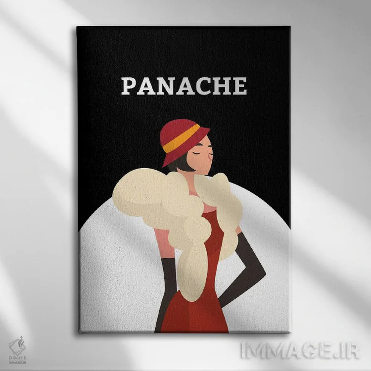 تابلو مینیمال شکوه آرت دکو با دختر رقصنده گتسبی اثر پیج ترنر - نمای روبهرو روی دیوار