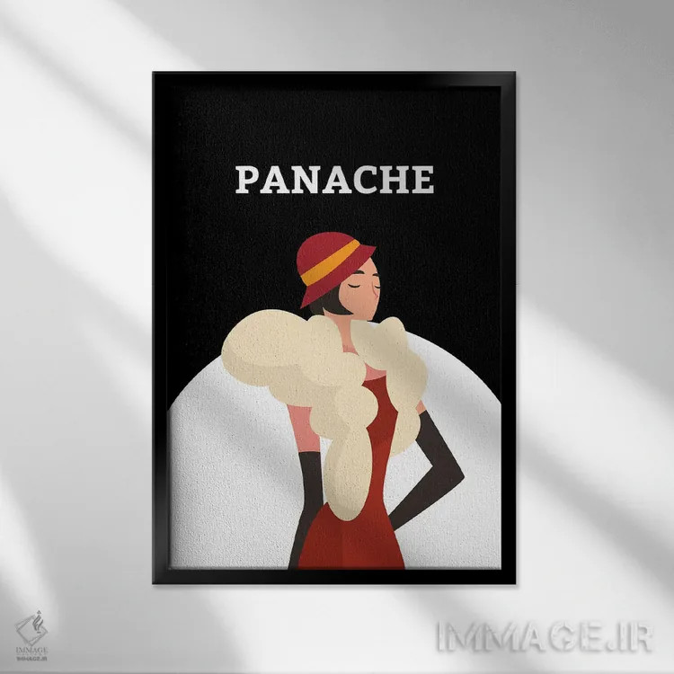 تابلو مینیمال شکوه آرت دکو با دختر رقصنده گتسبی اثر پیج ترنر - نمای قابدار مشکی