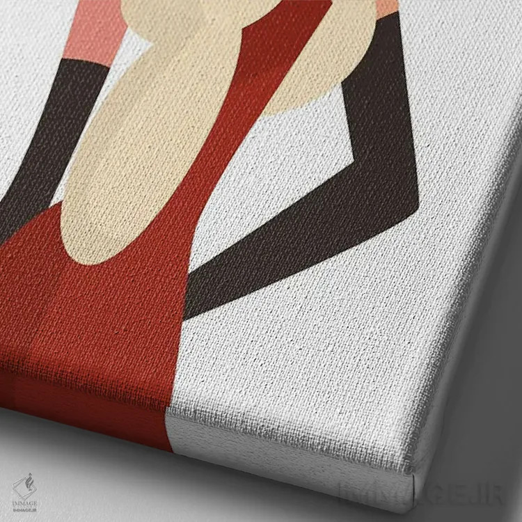 تابلو مینیمال شکوه آرت دکو با دختر رقصنده گتسبی اثر پیج ترنر - نمای نزدیک بافت بوم