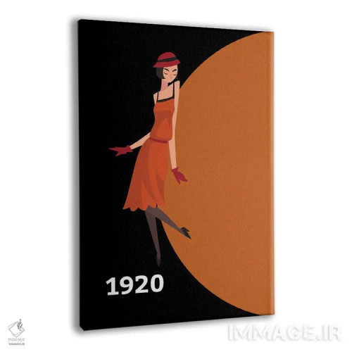 تابلو مینیمال آرت دکو ۱۹۲۰ با دختر فلاپر گتسبی اثر پیج ترنر - نمای پرسپکتیو محصول