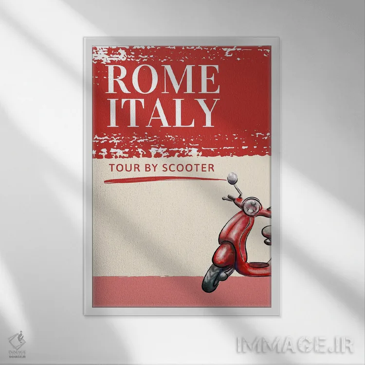 تابلو دکوراتیو سفر مینیمال اثر پیج ترنر - نمای قابدار سفید