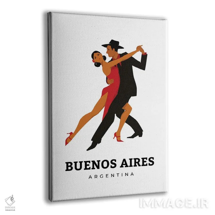 تابلو مینیمال رقص تانگو آرت دکو در بوینس آیرس آرژانتین اثر پیج ترنر - نمای پرسپکتیو محصول