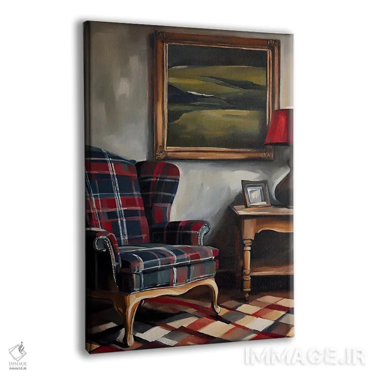 تابلو مدرن سالن شطرنجی اثر پیج ترنر - نمای پرسپکتیو محصول