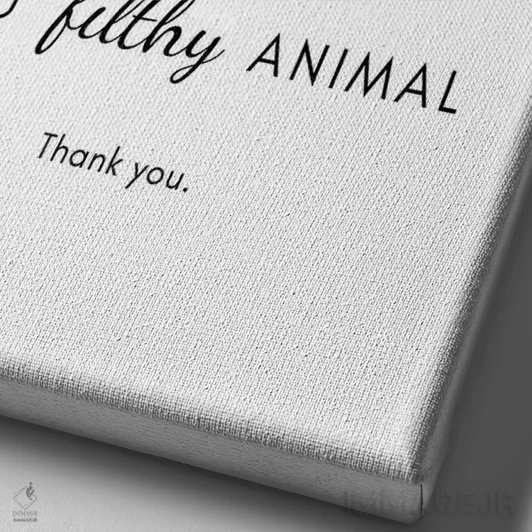 تابلو دکوراتیو دست هایت را بشوی حیوان کثیف اثر پیج ترنر - نمای نزدیک بافت بوم