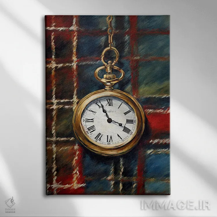 تابلو مدرن ساعت جیبی اسکاتلندی اثر پیج ترنر - نمای روبهرو روی دیوار