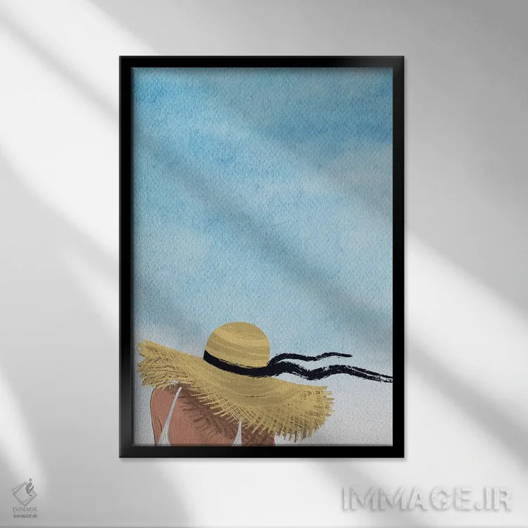 تابلو دکوراتیو نسیم تابستانی در ساحل اثر پیج ترنر - نمای قابدار مشکی