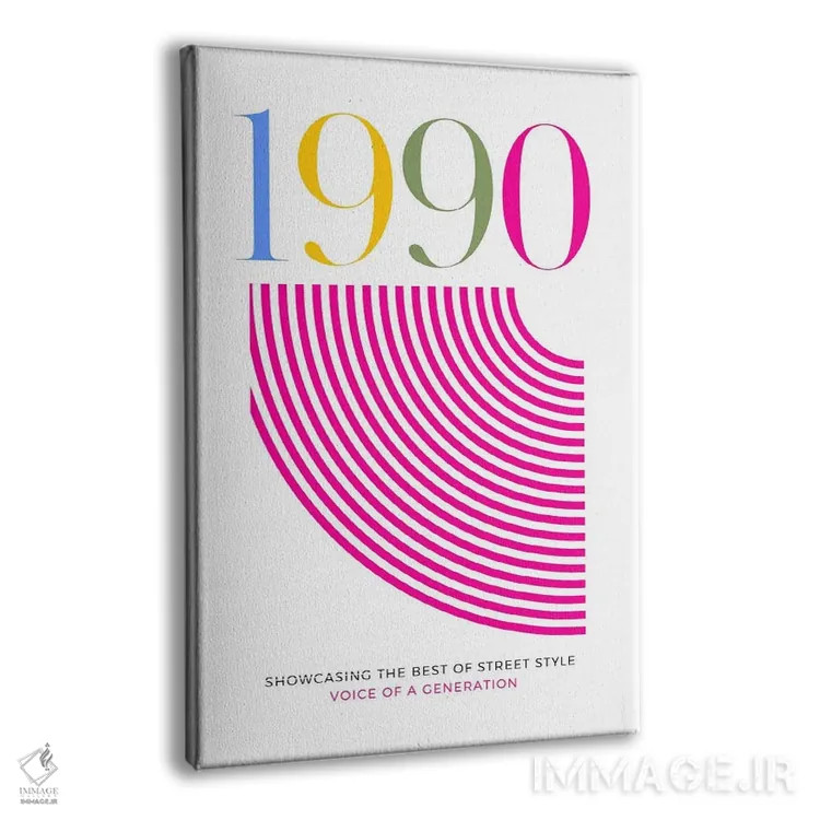 تابلو مینیمال پوستر نئونی دهه ۹۰ میلادی اثر پیج ترنر - نمای پرسپکتیو محصول