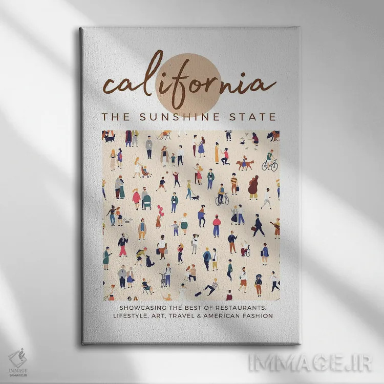 تابلو دکوراتیو کالیفرنیا ایالت آفتاب اثر پیج ترنر - نمای روبهرو روی دیوار