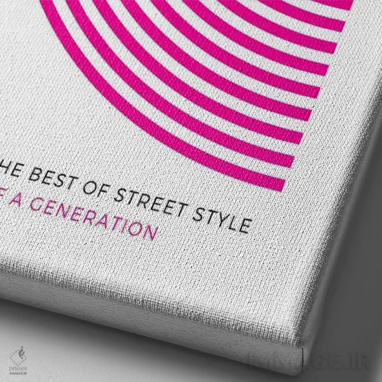 تابلو مینیمال پوستر نئونی دهه ۹۰ میلادی اثر پیج ترنر - نمای نزدیک بافت بوم