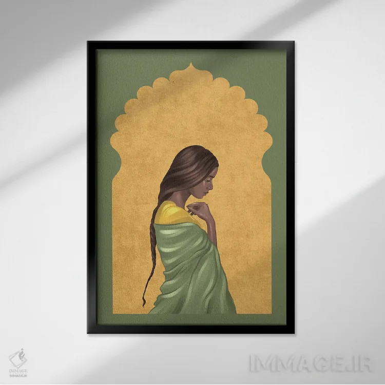 تابلو دکوراتیو پنجره ای به روح اثر پیج ترنر - نمای قابدار مشکی