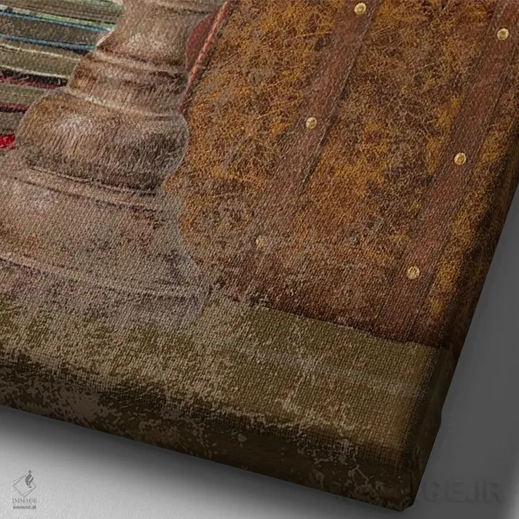 تابلو دکوراتیو کره اطلس سبک دارک آکادمیا اثر پیج ترنر - نمای نزدیک بافت بوم