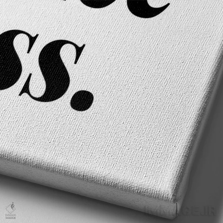 تابلو دکوراتیو نقل قول "باسن خوشگل" اثر پیج ترنر - نمای نزدیک بافت بوم