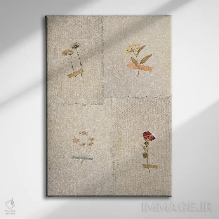 تابلو دکوراتیو مجموعه گل قدیمی اثر پیج ترنر - نمای روبهرو روی دیوار