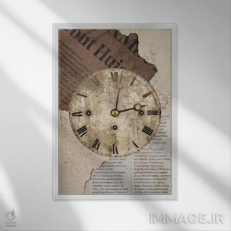 تابلو دکوراتیو کتابخانه زمان اثر پیج ترنر - نمای قابدار سفید