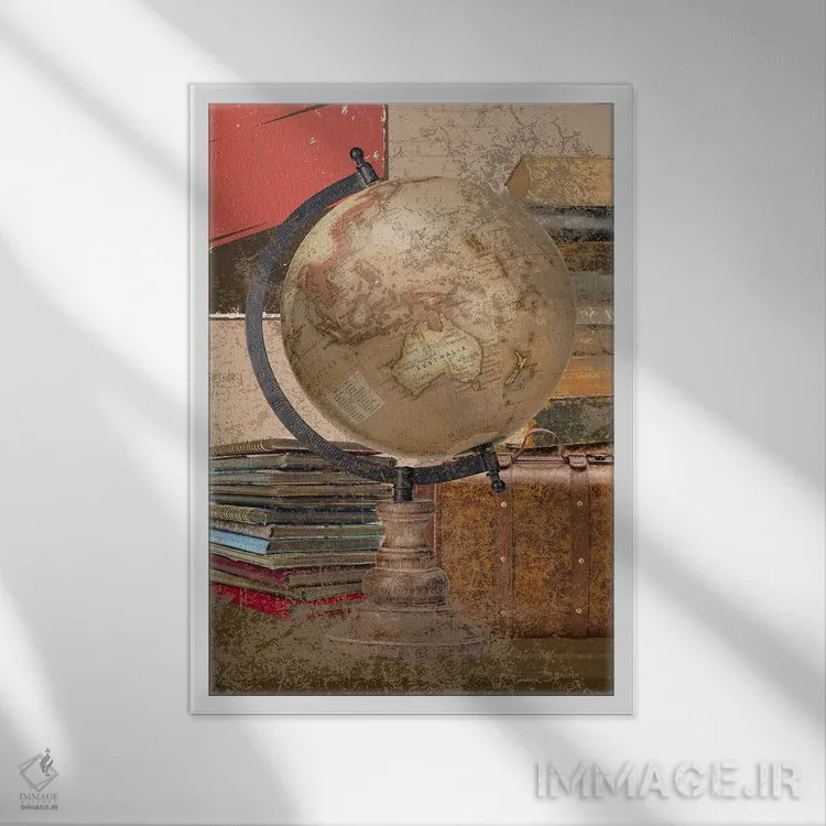 تابلو دکوراتیو کره اطلس سبک دارک آکادمیا اثر پیج ترنر - نمای قابدار سفید