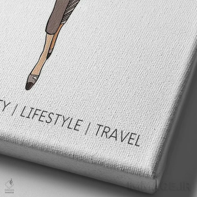 تابلو دکوراتیو راهنمای مد ایتالیایی میلان با تصویرسازی رترو وینتیج اثر پیج ترنر - نمای نزدیک بافت بوم