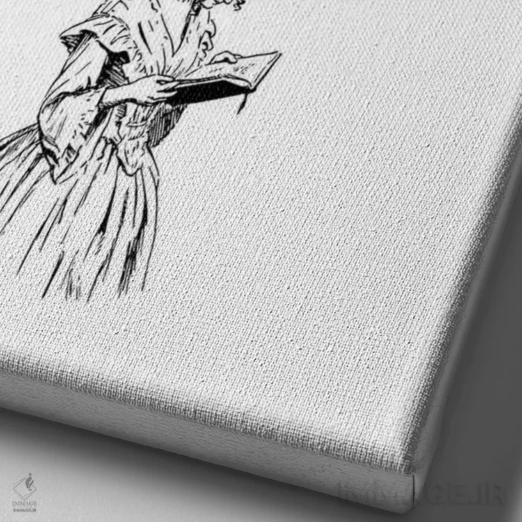 تابلو مینیمال کتاب می خوانم پس هستم اثر پیج ترنر - نمای نزدیک بافت بوم
