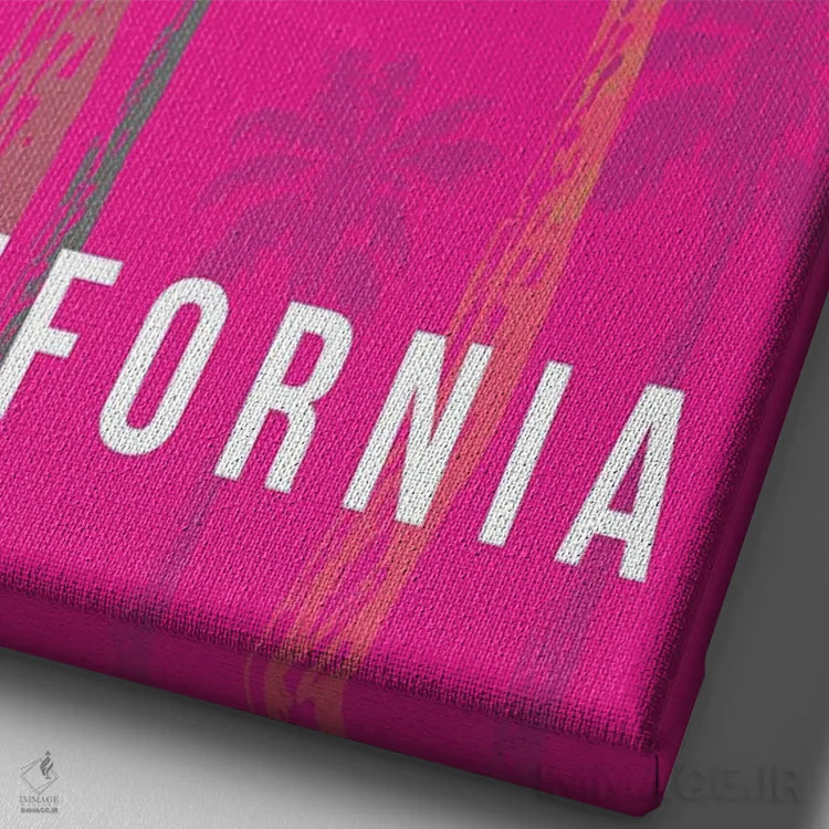 تابلو دکوراتیو لس آنجلس کالیفرنیا با نخل ها اثر پیج ترنر - نمای نزدیک بافت بوم