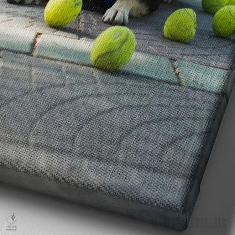 تابلو دکوراتیو برکت ها اثر داگ ایز گود اند کت ایز گود - نمای نزدیک بافت بوم