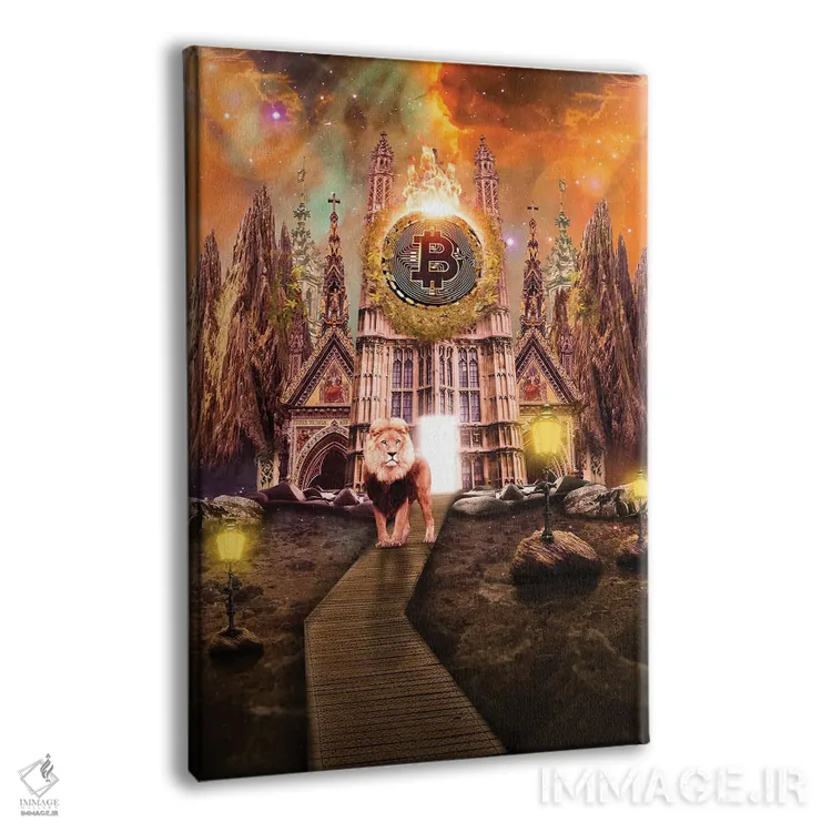 تابلو دکوراتیو رمزارز بیت کوین اثر رن دی - نمای پرسپکتیو محصول