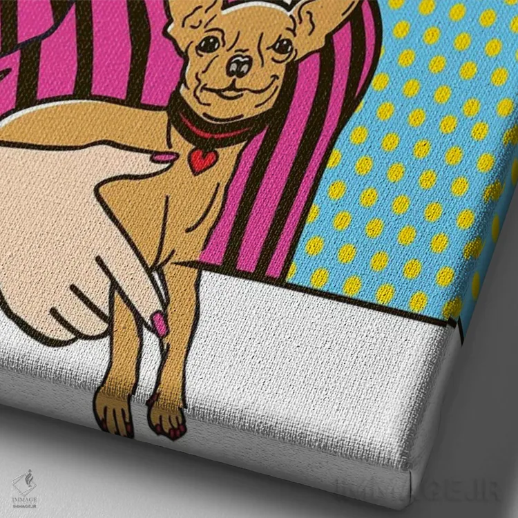 تابلو دکوراتیو وای خدای من!!! اثر داگ ایز گود اند کت ایز گود - نمای نزدیک بافت بوم