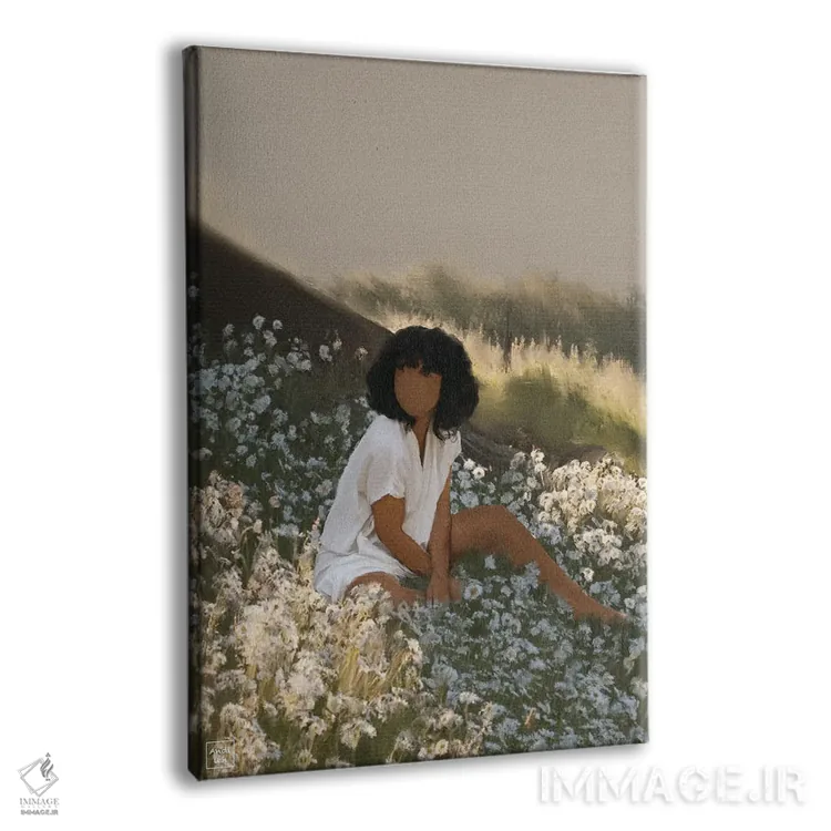 تابلو دکوراتیو دشت گل مروارید اثر اندیله - نمای پرسپکتیو محصول