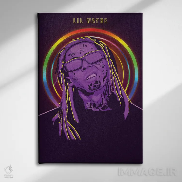 تابلو دکوراتیو لیل وین اثر رن دی - نمای روبهرو روی دیوار