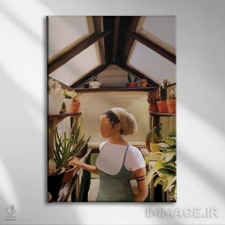 تابلو دکوراتیو لذت گلخانه اثر اندیله - نمای روبهرو روی دیوار