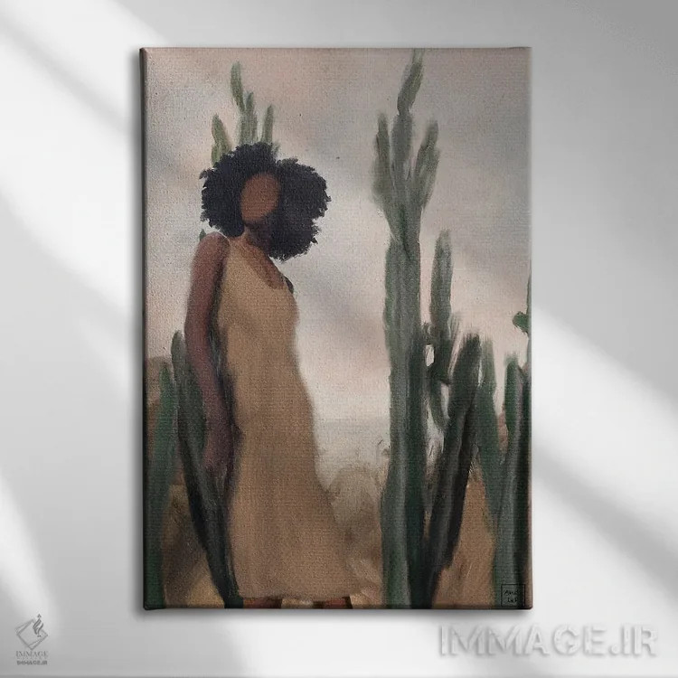 تابلو دکوراتیو دختر صحرا اثر اندیله - نمای روبهرو روی دیوار